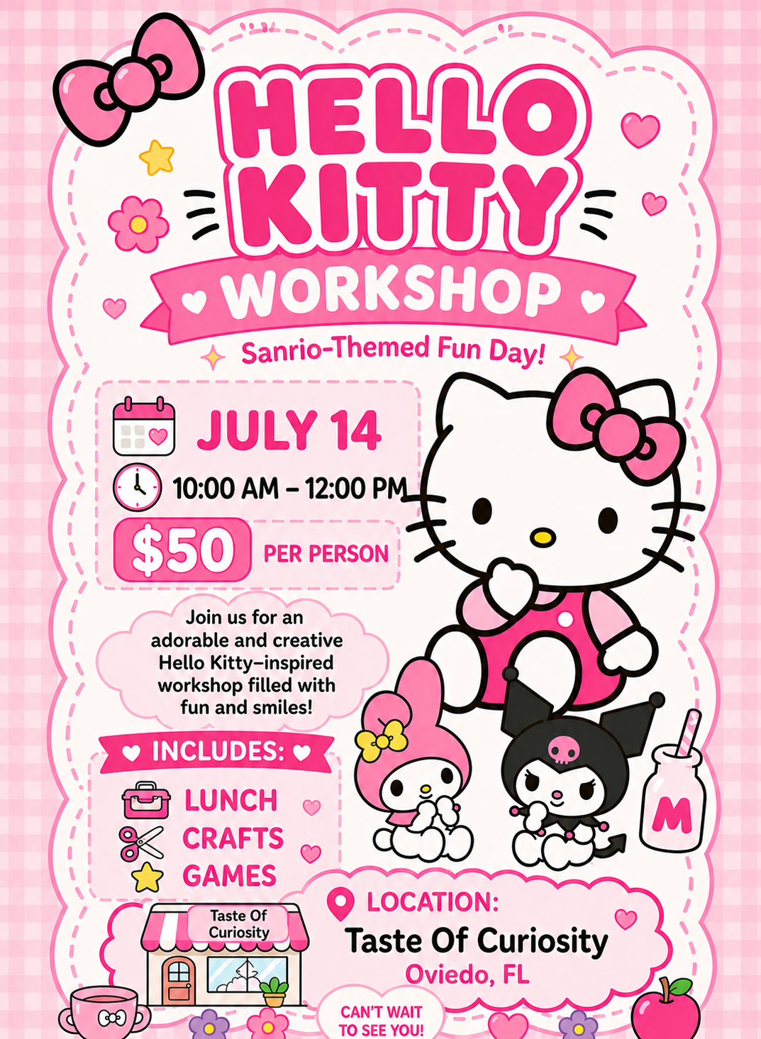 7/14 1 day - Hello Kitty Summer Workshop