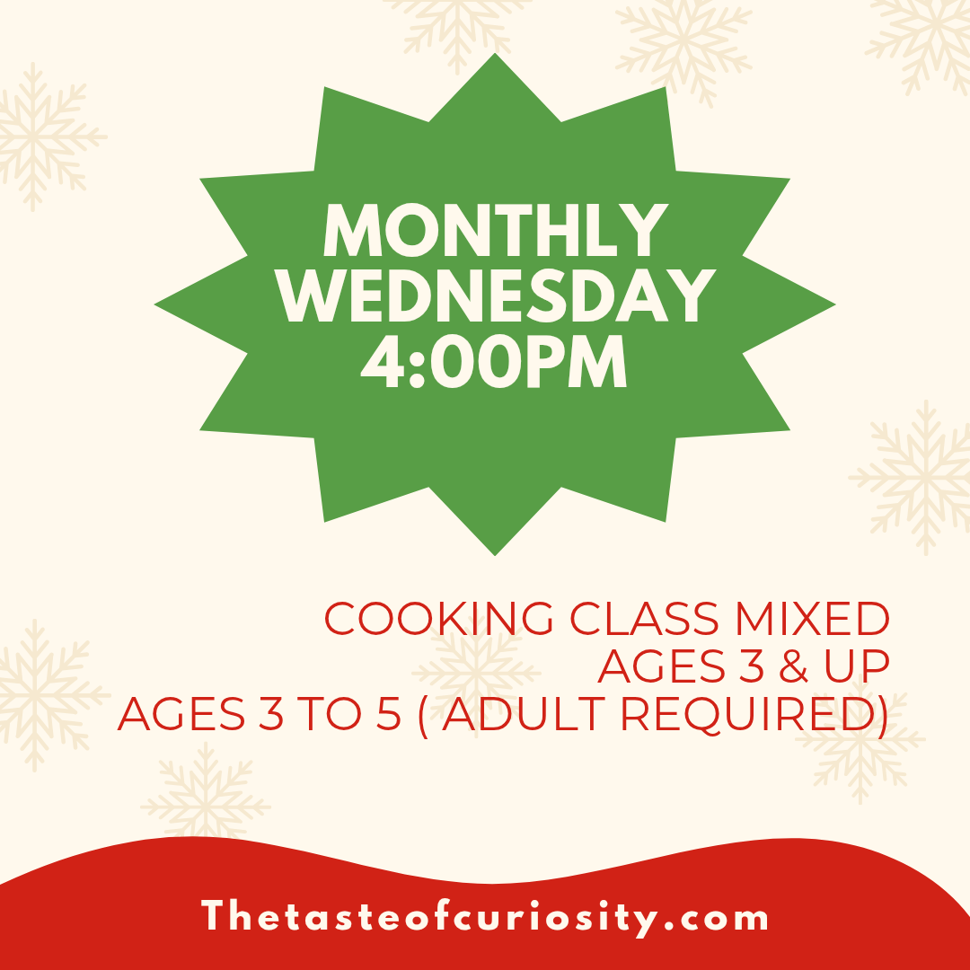 Dec Child Cooking Classes Semester Wednesdays @4:00 PM