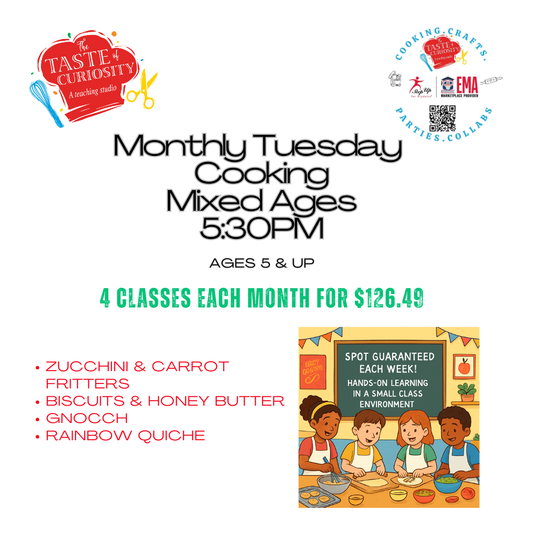 Monthly Child Cooking Classes Tuesdays @5:30PM