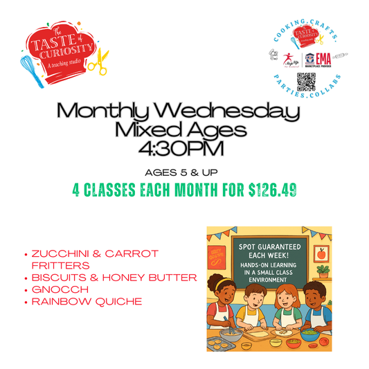 Monthly Child Cooking Classes Semester Wednesdays @4:30 PM