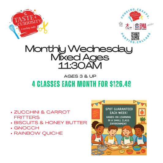 Monthly Child Cooking Classes Semester Wednesdays @11:30 AM