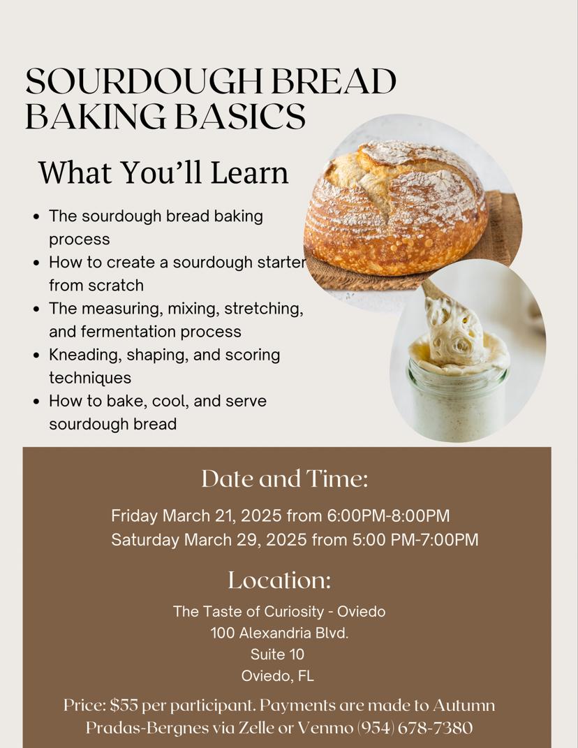 March Class 10& Up Sourdough Bread Baking Basics