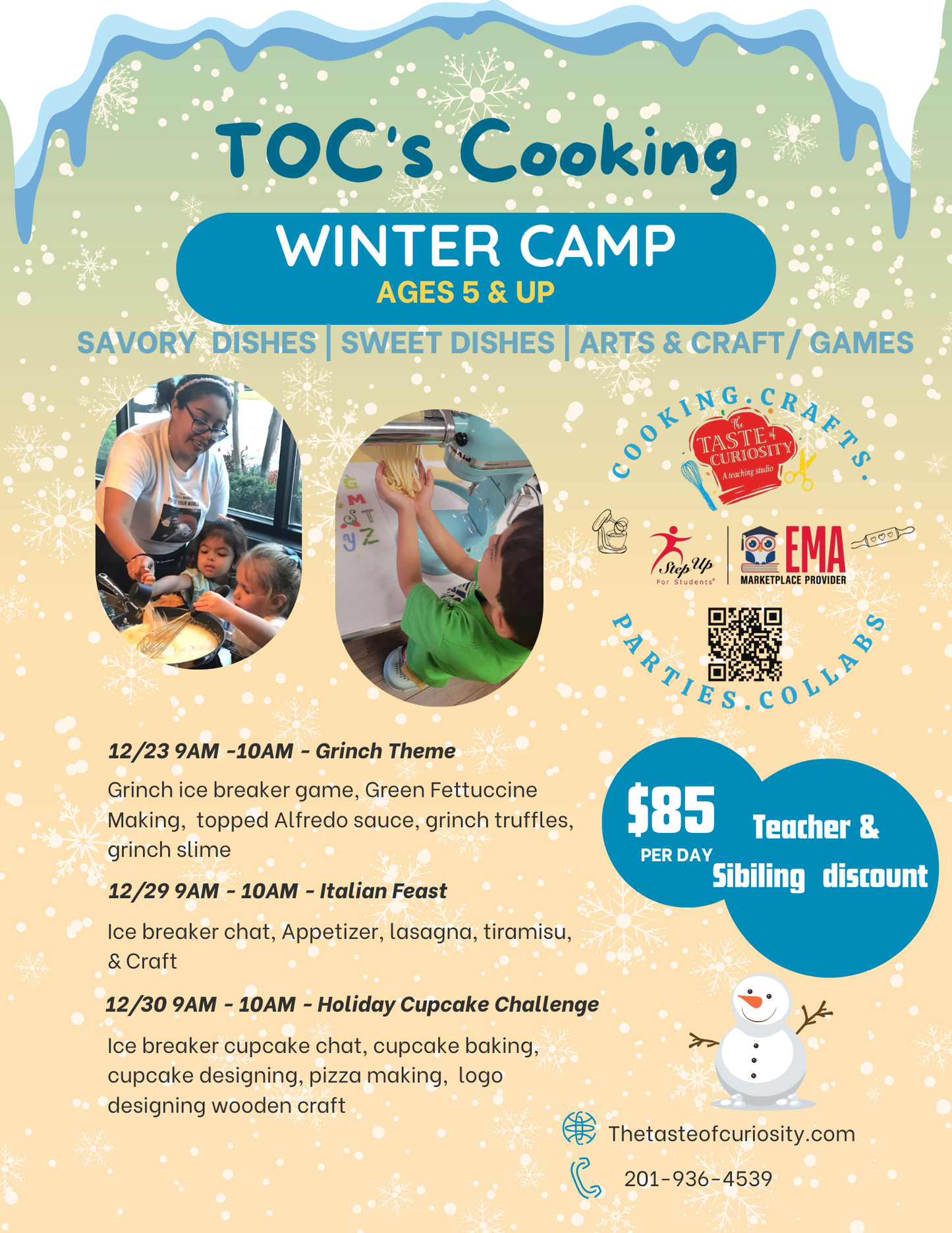 Fall Cooking Camp Ages 5 & Up - Culinary Curiosity