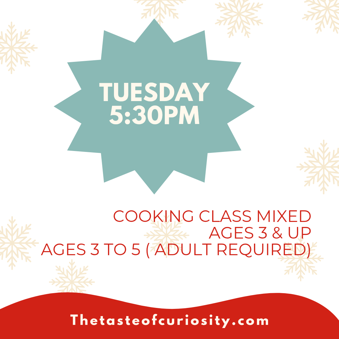 Tuesday Child Cooking Class 5:30PM Mixed Class